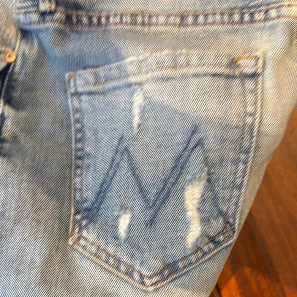 Mother “The Sacré﻿d Slit Mini” Light Blue Denim Skirt | Sz 25–26 - Picture 7 of 10